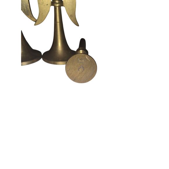 Vintage Lot 4 Holiday Brass Small Angel‎ & Denmark Brass Candlestick Holders - Picture 2 of 4